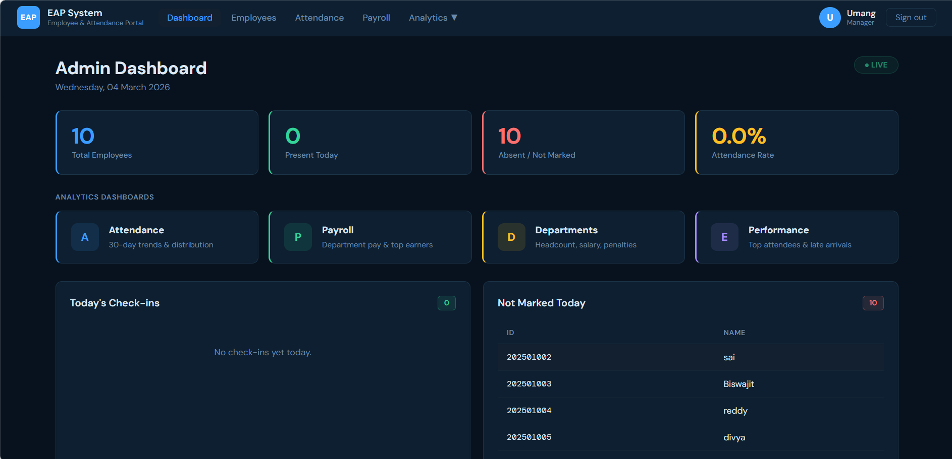 Admin Dashboard